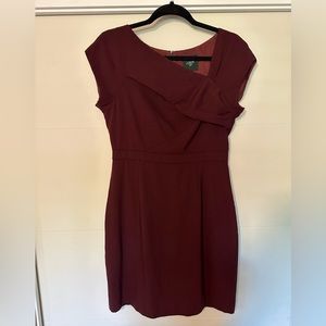 J.Crew burgundy red dress cap sleeve